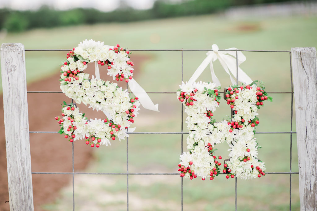 Floral Monogram Wedding Letter