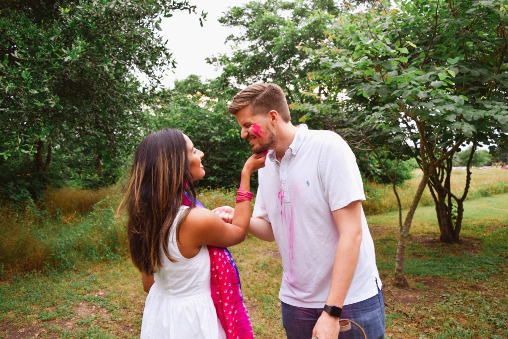 Pink Holi Powder Gender Reveal