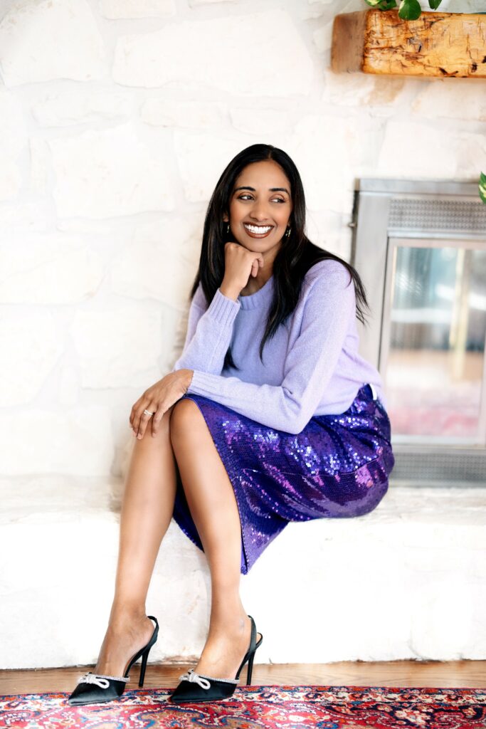 purple sequin skirt